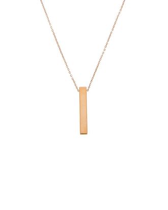 Italian Gold, Inc 10K Rose Gold Engravable Long Cube Adjustable Necklace