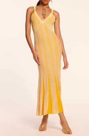 Ramy Brook Paetyn Textured Stripe Knit Maxi Dress in Daisy Yellow Stripe at Nordstrom Rack, Size X-Large