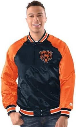 Starter Mens Starter Navy/Orange Chicago Bears Inductee Raglan Full-Snap Varsity Jacket at Nordstrom, Size Xx-Large