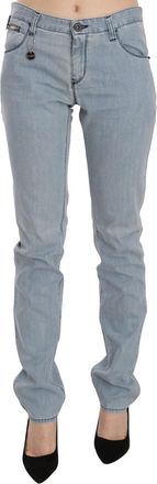 Costume National Lichtblauwe Hoge Taille Skinny Denim Jeans