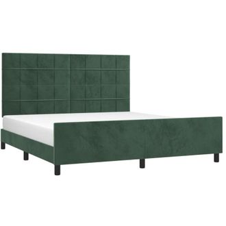 vidaXL Vidaxl - Estructura Cama Sin Colch&oacute;n Terciopelo Verde Oscuro 160x200 Cm