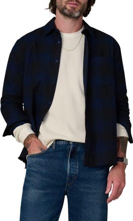 Joe's Keanu Ripped Plaid Button-Up Shirt in Midnight Plaid at Nordstrom, Size Xx-Large