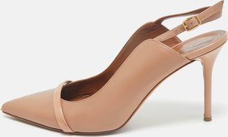 Malone Souliers Beige Leather And Patent Leather Marion Pumps