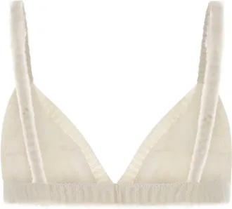 Alessandra Rich Womens Mohair Bodysuit White Nylon Wool Bodysuits