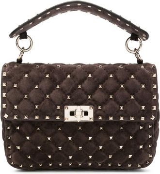 Valentino Garavani Brown Rockstud Spike Medium Shoulder Bag