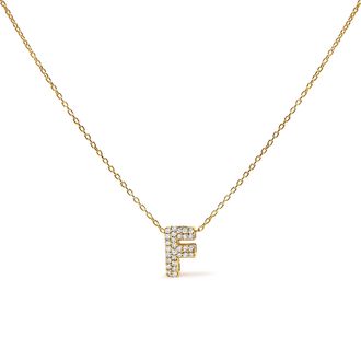 House of Brilliance 10K Gold Diamond Accent A-Z Initial Bubble Pendant Necklace