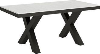 Itamoby Mesa extensible 90x180/284 cm efecto madera fresno blanco, hierro