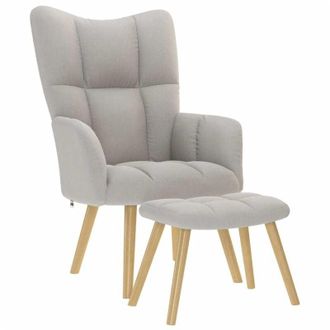 vidaXL Sill&oacute;n De Relax Con Reposapi&eacute;s Tela Gris Nube Vidaxl