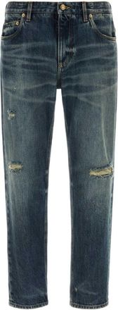 Dolce & Gabbana Blue Distressed Mid Rise Jeans