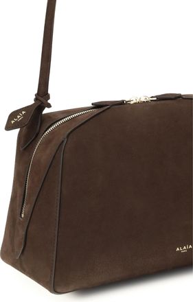 Alaia Womens Shoulder Bag Le Bouledogue Dark Brown Calf Leather