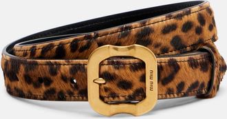 Miu Miu Cintura in cavallino con stampa leopardata