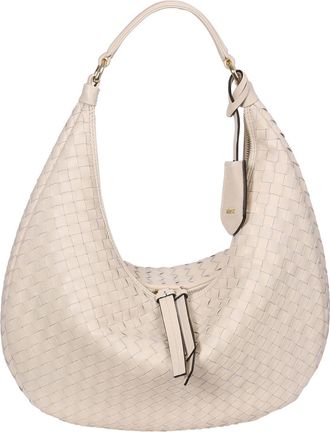 Abro shoulder bag Leather Piuma Weaving Hobo Bag Nana Beige creme-white