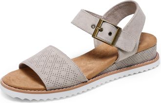 Skechers Womens Desert Kiss Serendipitous Sandals, Taupe Microfiber, 4.5 UK