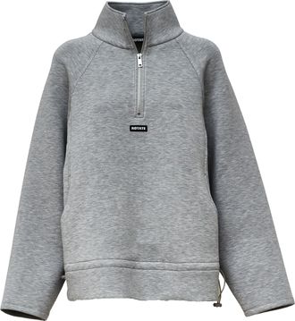 Rotate Half-Zip Scuba Jacket with Adjustable Hem and Logo Patch