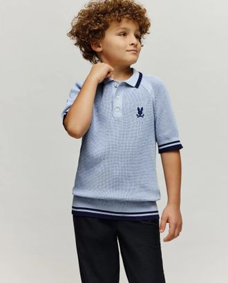 Psycho Bunny Kids Lazare Knit Polo 410 ZEN BLUE / XS/5-6
