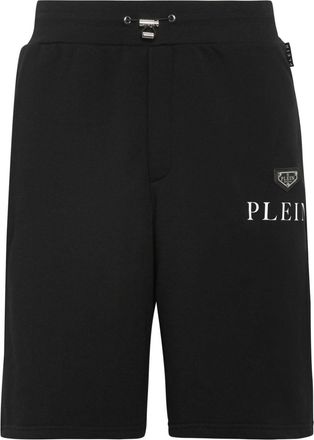 Philipp Plein logo-print cotton-blend shorts - men - Polyester/Cotton - M - Black