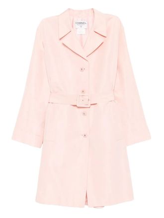 Chanel 1996 single-breasted coat - women - Silk - 38 - Pink