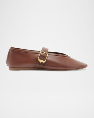 Schutz Vick Leather Mary Jane Ballerina Flats