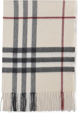 Burberry Cashmere Sjaal met Giant Check Motief - Dames - Wintersjaals - Beige - ONE Size - Accessoires