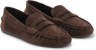 Mango Suede Penny Loafer in Chocolate at Nordstrom, Size 8.5Us