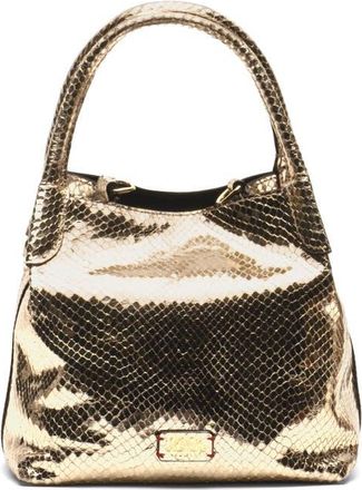 Frances Valentine Teeny Sweet Pea Snakeskin Embossed Metallic Leather Handbag in Gold at Nordstrom