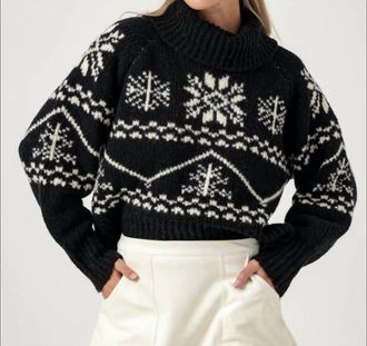 Sundays Cindy Long Sleeve Sweater In Snowfall Fairisle