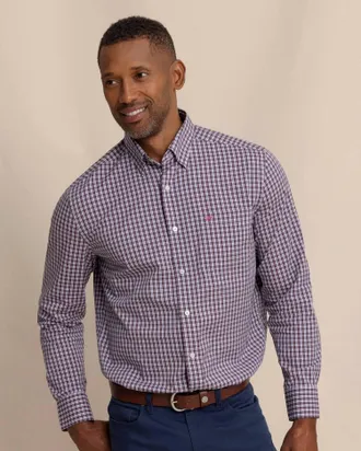 Southern Tide Macduff Tartan Charleston Sport Shirt In Crab Red