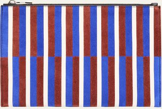 Proenza Schouler Striped Suede and Leather Pouch Bag