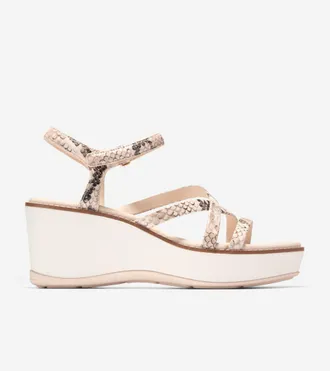 Cole Haan Womens Grand Ambition Azzura Strappy Wedge Sandal - Beige Size 10.5
