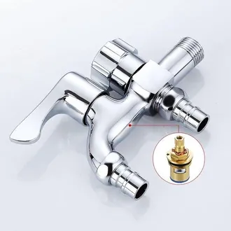 OEM Grifo Mezclador De Agua Fr&iacute;a Para Lavadora, Grifo De Lat&oacute;n Con Doble Salida Para Lavabo, Adaptador De Doble Salida Para Ba&ntilde;o/aseo