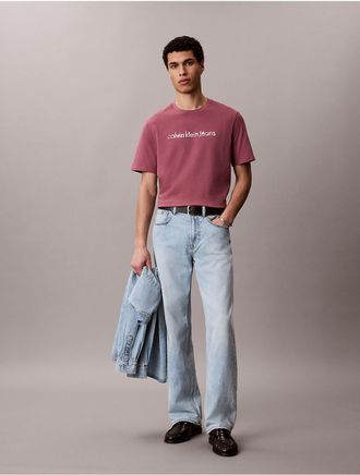 Calvin Klein Jeans Calvin Klein Mens Lowercase Logo Graphic Classic T-Shirt - Pink - 2XL
