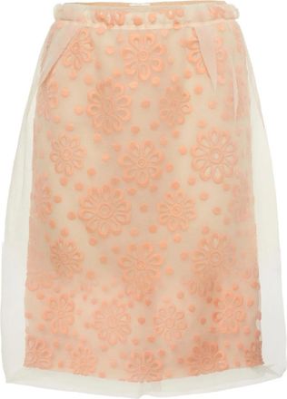 Louis Vuitton Gonna a matita con ricamo a fiori - Toni neutri