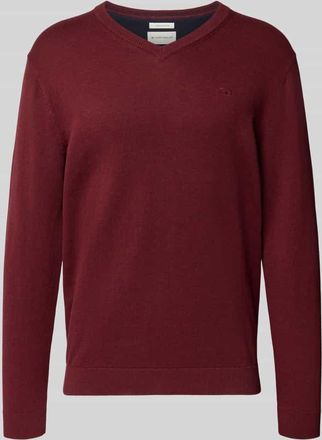 Tom Tailor Regular Fit Strickpullover aus reiner Baumwolle in Bordeaux, Gr&ouml;&szlig;e XXXL