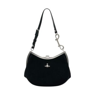 Vivienne Westwood Shoulder Bags, female, Black, Size: ONE SIZE Charm Frame Shoulder Bag - Vivienne Westwood - Leather - Black