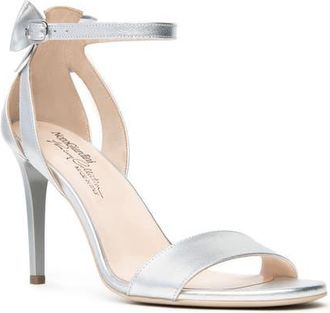 Nero Giardini Bow Ankle Strap Sandal in Silver at Nordstrom, Size 8Us