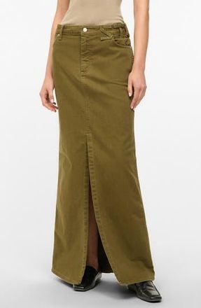Staud + Wrangler The Denim Maxi Skirt in Sergeant Green at Nordstrom Rack, Size 25