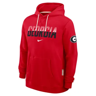 Nike Georgia Sideline Standard Issue Nike Mens Dri-FIT College Pullover Hoodie in Red | 03AZ65NGBN-8DF