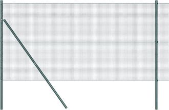 Berkfield Home Welded Wire Fence with 13 Posts Green 1.2x50 m Steel