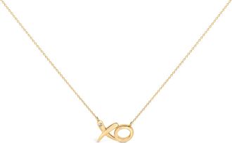 House of Brilliance 24 KT Gold Vermeil Diamond Accent XO Necklace