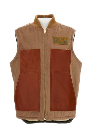 Junya Watanabe Plaid-Back Vest With Ribbed Collar And Flannel Lining
