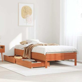 vidaXL Estructura De Cama Sin Colch&oacute;n Madera Maciza Marr&oacute;n 90x190 Cm Vidaxl