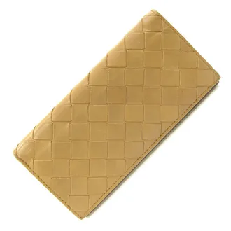Bottega Veneta Light Brown Leather Long Bill Wallet (Bi-Fold) (Pre-Owned)