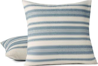 Coyuchi Serrano Organic Cotton Throw Pillow Cover in Twilight Blue at Nordstrom
