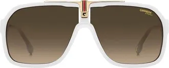 Carrera 64mm Oversize Gradient Navigator Sunglasses in White/brown at Nordstrom
