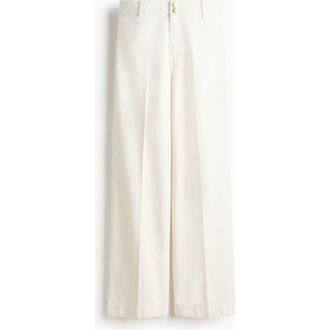 H&M Wide High Waist Jeans in White at Nordstrom, Size 18