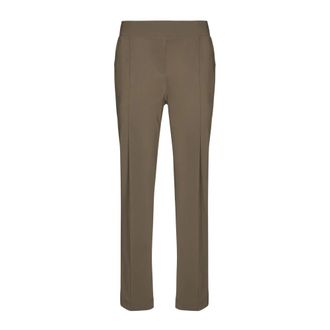 Elena Miro Slim-fit Trousers, female, Green, Size: XS Pantaloni in jersey con fascia elastica in vita