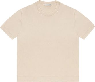 Circolo 1901 Short-Sleeved Boxy Knit Top with Crew Neckline