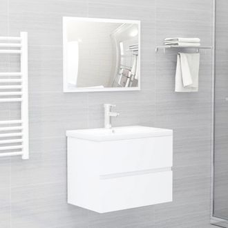 Berkfield Home Bathroom Furniture Set White Engineered Wood