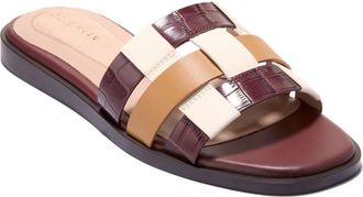 Cole Haan Ensley Go-To Slide Sandal in Mahogany Croc Print/Biscuit at Nordstrom Rack, Size 5.5