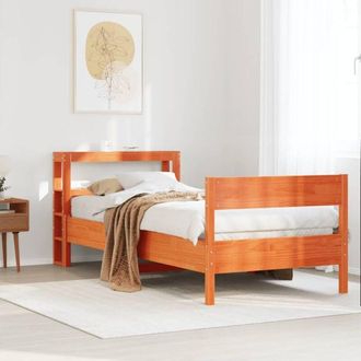 vidaXL Estructura De Cama Sin Colch&oacute;n Madera Maciza Marr&oacute;n 75x190 Cm Vidaxl